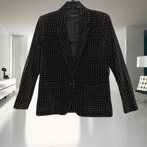 TR Bentley Vintage Cotton Velvet Color Polka Dot Blazer Size 12